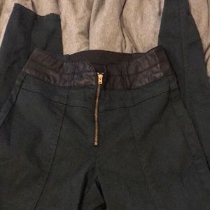 Hunter green high waisted zip up slacks